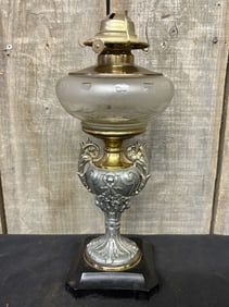 Bradley & Hubbard Grape Harvest Figural Oil Lamp