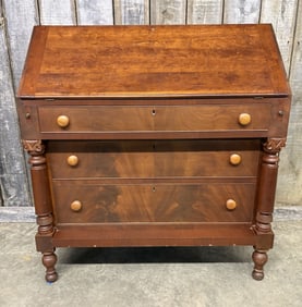 Antique Mahogany Slant-Front Secretary Desk / Butler's Desk