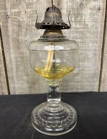 Vintage Pedestal Oil Lamp