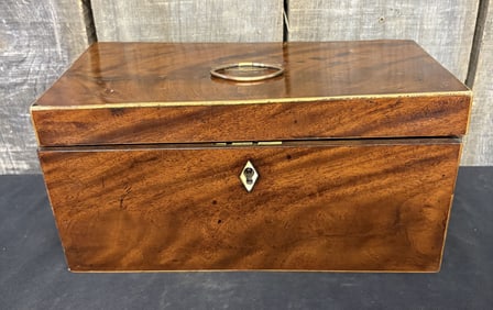 19th Century English Mahogany Rectangular Tea Caddy Box