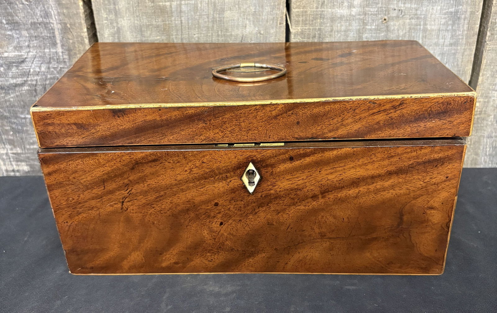 19th Century English Mahogany Rectangular Tea Caddy Box 6"X12"X6" (1 of 7)