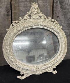 Antique Ornate Oval Vanity Mirror