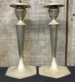 Pair of Sterling Silver Candlesticks by The Middletown Silver Co.