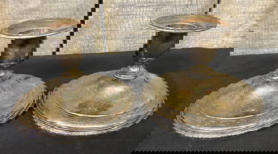 Pair of Louis XIV Sterling Silver Candlesticks, Patented Dec. 23, 1919 5"X4": Pair of Louis XIV Sterling Silver Candlesticks, Patented Dec. 23, 1919 5"X4"