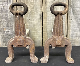 Antique Cast Iron Andirons