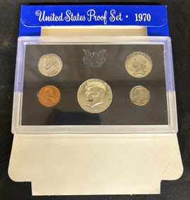 1970 United States Proof Set Containing Lincoln Cent, Jefferson Nickel, Roosevelt Dime, Washington
