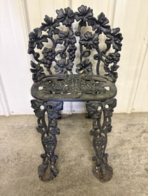 Cast Iron Grapevine Pattern Patio - Outdoor Chair 18"X19"X27"