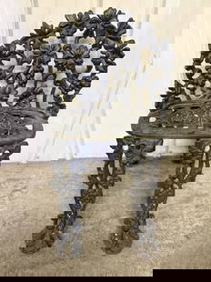 Cast Iron Grapevine Pattern Patio - Outdoor Chair 18"X19"X27": Cast Iron Grapevine Pattern Patio - Outdoor Chair 18"X19"X27"