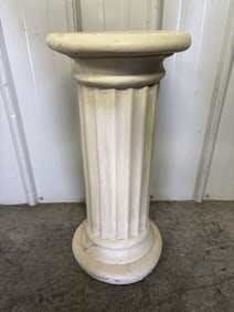 White Plaster Doric Order Column Pedestal 12"X27"