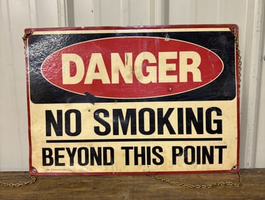 No Smoking Beyond This Point Metal Sign 20"X14"