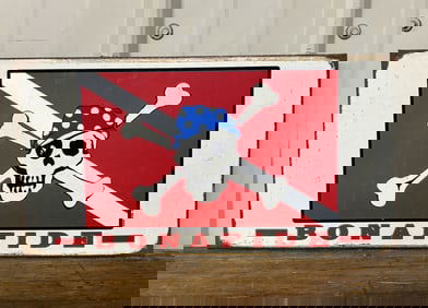 Sea Dog Bonafide Skull - Crossbones Metal Sign 18"X10"