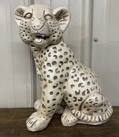 Mexican Leopard Plaster Statue 8"X11"X14"