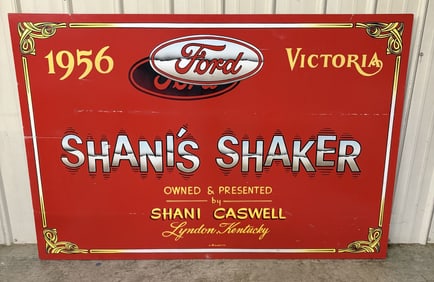 Shani's Shaker 1956 Ford Sign; Measuring 48"X71"