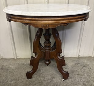 Antique Victorian Marble Top Parlor Table 21"X29"X30"
