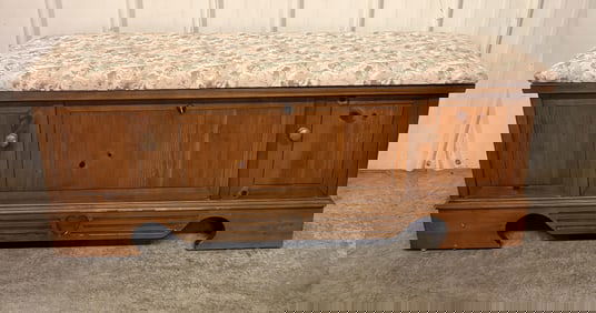 Lane Cedar Chest With Upholstered Top With Some Damage On Side; 16"X48"X19"