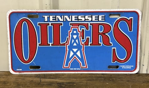 1997 Tennessee Oilers Vanity Plate NFL 12"X6"