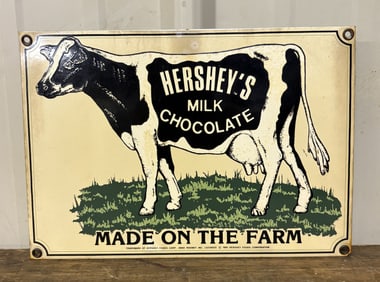 Porcelain Hershey's Milk Chocolate; Made On The Farm 10"X8"