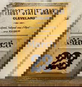 First State Bank Of Cleveland, Ohio. Advertising Wall Perpetual Calendar 10"X13"
