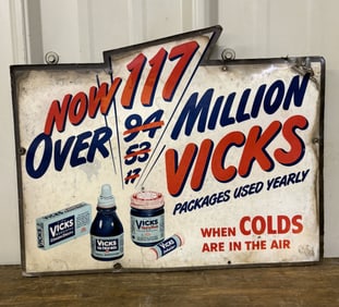Vicks VapoRub Product Advertising Sign 15"X12"