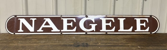 Large Porcelain Naegele Sign 48"X6"