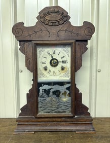 Seth Thomas Clock Company Gingerbread Style Mantle Clock 5"X15"X22"