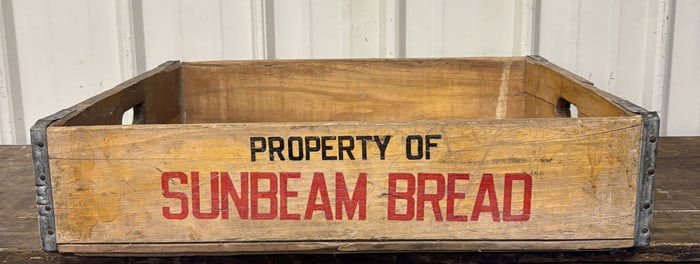 Large Property Of Sunbeam Bread Winston-Salem, N.C. Bread Crate 21"X24"X6"