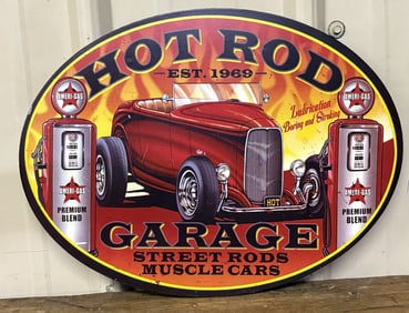 Metal Hot Rods Garage Modern Sign 18"X12"