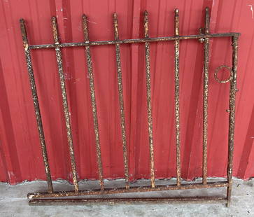 Early Wrought Iron Gate 38"X36"X2": Early Wrought Iron Gate 38"X36"X2"