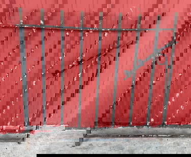 Early Wrought Iron Gate 38"X38"X2": Early Wrought Iron Gate 38"X38"X2"