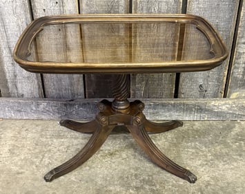 Vintage Coffee Table With Removable Glass Top 18"X26"X20"