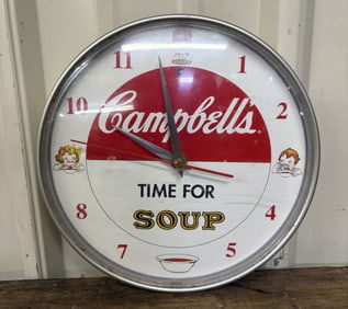 Campbell's Time For Soup Advertising Wall Clock 9"X9"X2"