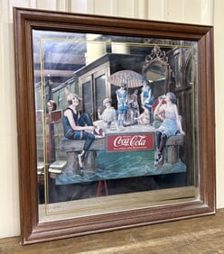 Drink Coca-Cola 1986 Centennial Edition Mirrored Advertisement 23"X23"