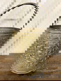 Vintage Peerage England Brass Bucket - Basket 12"X12"X21"