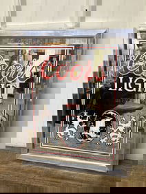Modern Mirrored Coors Light Beer Bar Wall Display 15"X18"