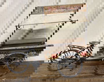 Vintage Scale Model Bicycle Fruit Cart 9"X22"X19"