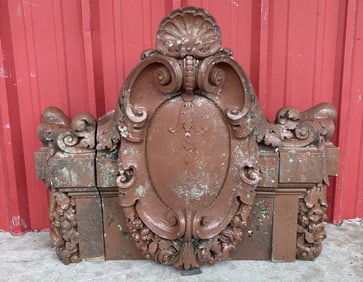 Antique Stone Fireback 15"X38"X31"