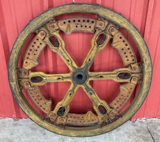 Early Industrial Iron Suspension Wheel 35"X35"X5"