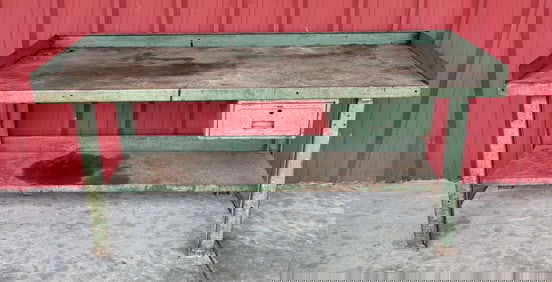 Industrial Style Green Metal Shop Table 30"X72"X36"