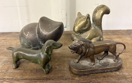 Collection Of Small Brass Animals 2"X3"X3"