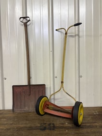 Vintage Lawn Cutter and Shovel 9"X12"X27"