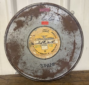 Vintage Metal Round Film Container 12"X12"X1"