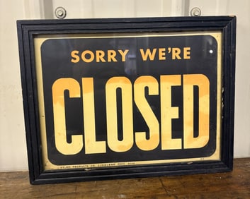 Sorry - We're Closed Framed Sign 14"X11"