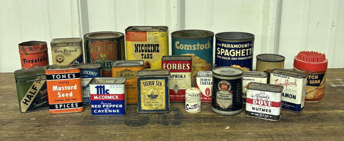 Large Collection Of Assorted Kitchen - Tobacco Advertising Tins (Largest 2"X3"X5")