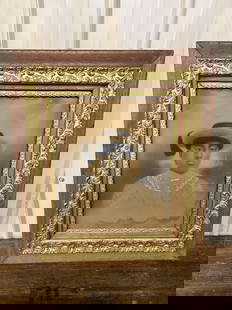 Framed Antique Portrait of African American Woman In Antique Frame With Gold Accents 27"X31": Framed Antique Portrait of African American Woman In Antique Frame With Gold Accents 27"X31"