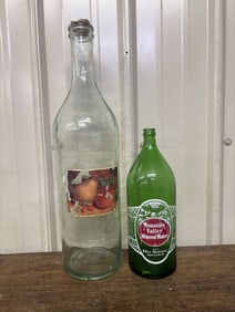 Vintage Mountain Valley Mineral Water and Wine(made in Italy) Bottles 5"X5"X21"