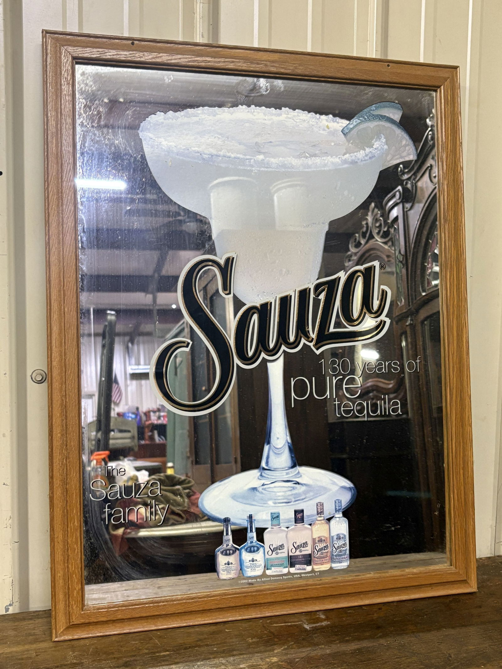 Framed Mirrored Sauza Tequila Bar Sign 20"X26" (1 of 3)