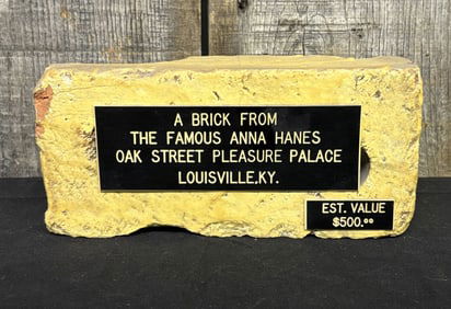 Brick From The Famous Anna Hanes Oak Street Pleasure Palace, Louisville, KY. 2"X4"X8"