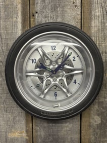 Wheel - Tire Garage Wall Clock 14"X14"X3"
