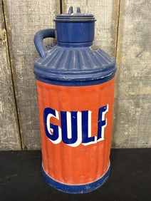 Gulf Oil Can By Davis Welding - Mfg. Cincinnati, Ohio. 9"X24"