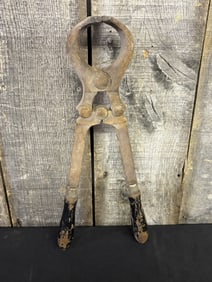 Antique Emasculator Castration Tongs 8"X18"